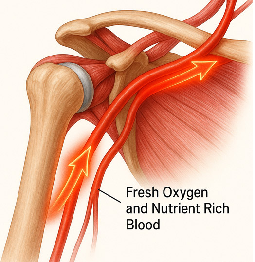Shoulder blood flow diagram