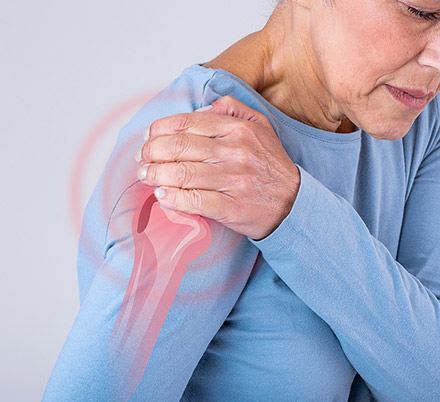 Person experiencing shoulder pain